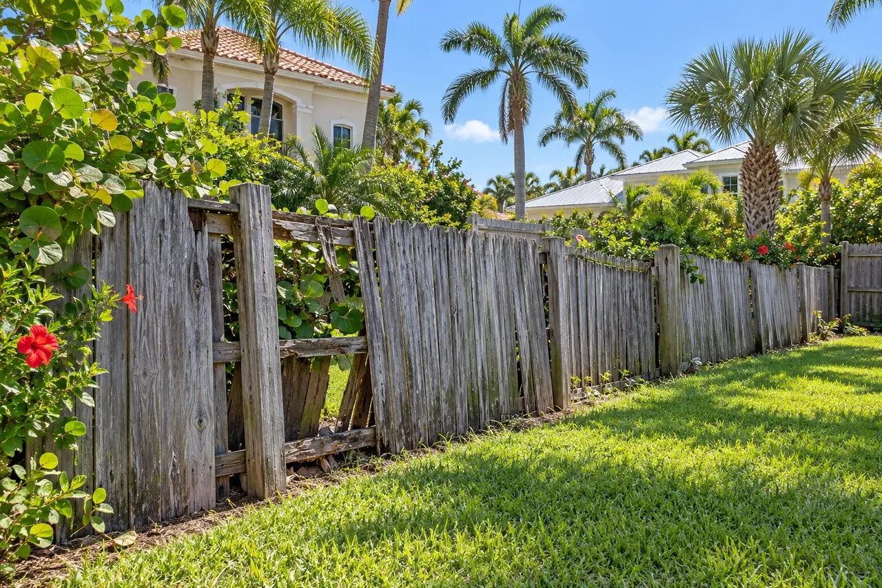 Rotted wood fence ready for replacement in Sarasota